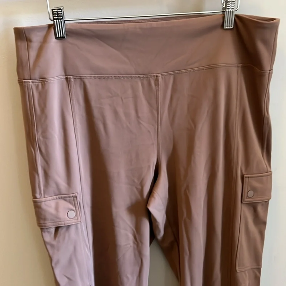 Athleta Delancey Straight Cargo Pants Rustic Beige Size XL